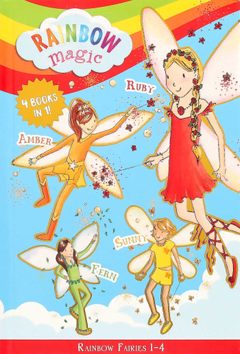 Rainbow Magic Rainbow Fairies: Books #1-4: Ruby the Red Fairy, Amber the Orange Fairy, Sunny the Yellow Fairy, Fern the Green Fairy (Rainbow Magic) book cover by Daisy Meadows