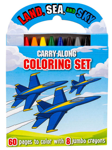Land, Sea, and Sky: Carry-Along Coloring Set (Carry-Along Coloring) book cover by Grace Baranowski