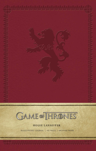 Game of Thrones: House Lannister Ruled Pocket Journal (Game of Thrones) book cover by Insight Editions