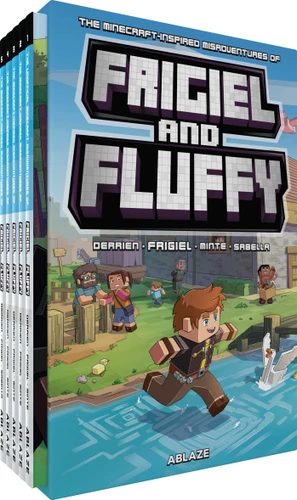 THE MINECRAFT-INSPIRED ADVENTURES OF FRIGIEL & FLUFFY VOL. 1-5 BOX SET book cover by Frigiel Frigiel, Jean-Christophe Derrien