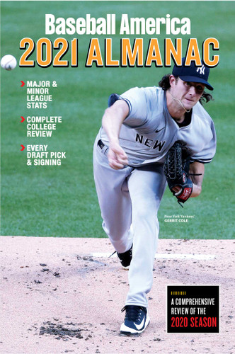 Baseball America 2021 Almanac book cover by 