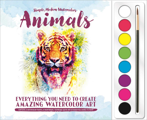 Animals: Watercolor Paint Set: Set Includes 8 Watercolor Paints and Paintbrush plus 25 Beautiful Scenes to Paint book cover by IglooBooks