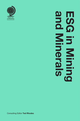 ESG in Mining and Minerals book cover by Ted Rhodes