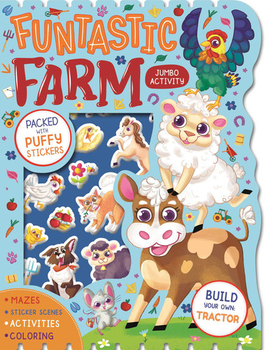 Funtastic Farm Jumbo Activity Book: Packed with Puffy Stickers, Activities, Coloring, and More! book cover by IglooBooks