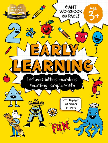 Help with Homework: 3+ Early Learning: Includes Letters, Numbers, Counting, Simple Math, and 10 Pages of Reward Stickers book cover by IglooBooks