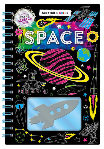 Scratch & Color Space: Scratch Art & Coloring Book book cover by IglooBooks