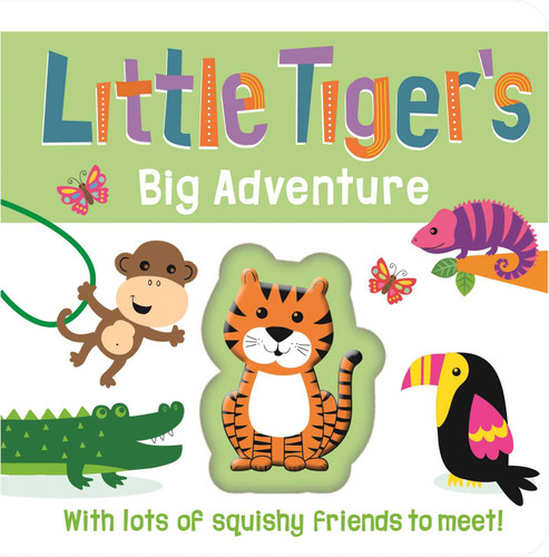 Little Tiger's Big Adventure: Touch and Feel Squishy Book book cover by IglooBooks