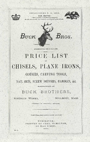 Buck Brothers Price List of Chisels, Plane Irons, Gouges, Carving Tools, Nail Sets, Screw Drivers, Handles, & c. book cover by Emil Pollak, Martyl Pollak