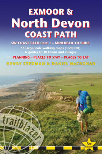 Exmoor & North Devon Coast Path: British Walking Guide: SW Coast Path Part 1 - Minehead to Bude: 55 Large-Scale Walking Maps (1:20,000) & Guides to 30 Towns & Villages - Planning, Places to Stay, Places to Eat book cover by Henry Stedman, Daniel McCrohan