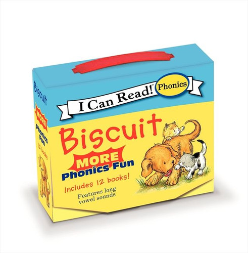 Biscuit: MORE 12-Book Phonics Fun!: A Box of 12 Mini-Books Featuring Short and Long Vowel Sounds for Dog Lovers (I Can Read Phonics Fun #3) book cover by Alyssa Satin Capucilli