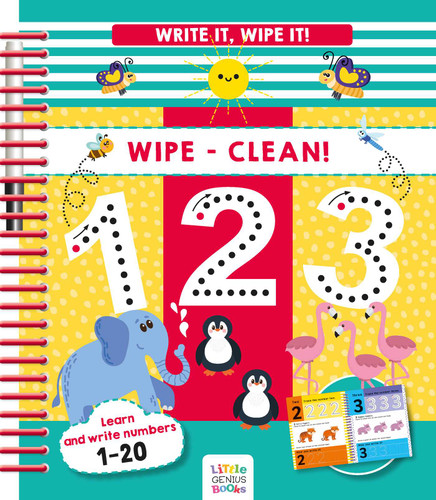 Write it, Wipe It! Wipe-Clean 123 book cover by Little Genius Books