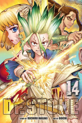 Dr. STONE, Vol. 14: Medusa's True Face (Dr. STONE) book cover by Riichiro Inagaki