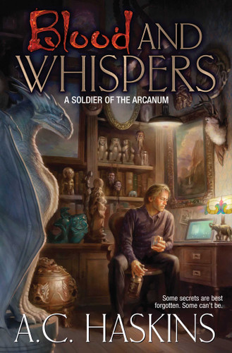 Blood and Whispers (Soldier of the Arcanum) book cover by A.C. Haskins
