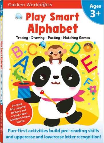 Play Smart Alphabet Age 3+: Preschool Activity Workbook with Stickers for Toddlers Ages 3, 4, 5: Learn Letter Recognition: Alphabet, Letters, Tracing, Coloring, and More (Full Color Pages) (Play Smart) book cover by Gakken early childhood experts