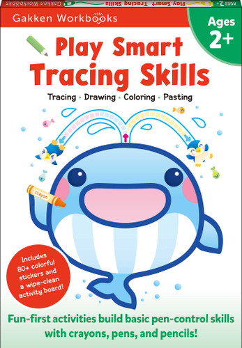 Play Smart Tracing Skills Age 2+: Preschool Activity Workbook with Stickers for Toddlers Ages 2, 3, 4: Learn Basic Pen-control Skills with Crayons, Pens and Pencils (Full Color Pages) (Play Smart) book cover by Gakken early childhood experts