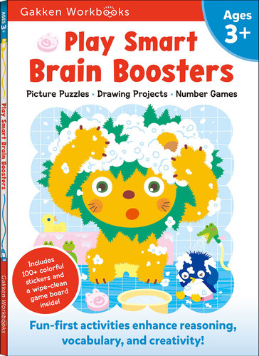 Play Smart Brain Boosters Age 3+: Preschool Activity Workbook with Stickers for Toddlers Ages 3, 4, 5: Boost Independent Thinking Skills: Tracing, Coloring, Matching Games(Full Color Pages) (Play Smart) book cover by Gakken early childhood experts