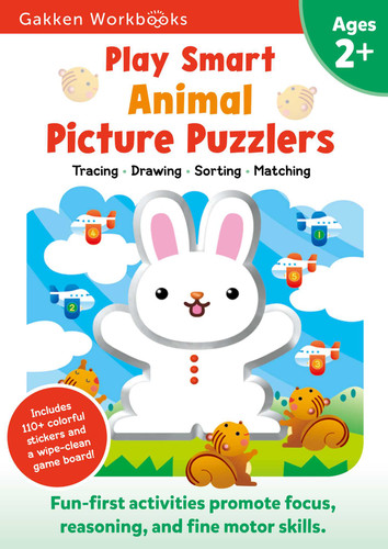 Play Smart Animal Picture Puzzlers Age 2+: Preschool Activity Workbook with Stickers for Toddlers Ages 2, 3, 4: Learn Using Favorite Themes: Tracing, Matching Games (Full Color Pages) (Play Smart) book cover by Gakken early childhood experts