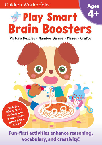 Play Smart Brain Boosters Age 4+: Pre-K Activity Workbook with Stickers for Toddlers Ages 4, 5, 6: Build Focus and Pen-control Skills: Tracing, Mazes, Alphabet, Counting(Full Color Pages) (Play Smart) book cover by Gakken early childhood experts