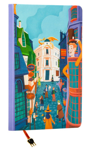 Harry Potter: Exploring Diagon Alley™ Journal with Ribbon Charm book cover by Insight Editions
