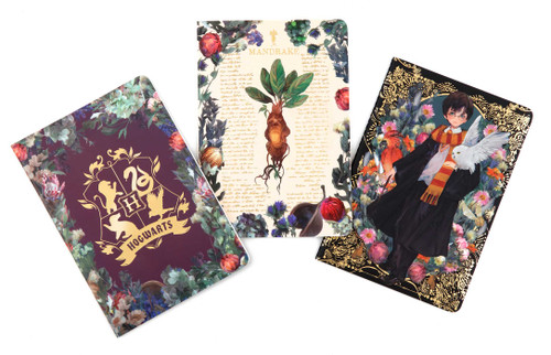 Harry Potter: Floral Fantasy Planner Notebook Collection (Set of 3): (Harry Potter School Planner School, Harry Potter Gift, Harry Potter Stationery, Undated Planner) (Harry Potter) book cover by Insights
