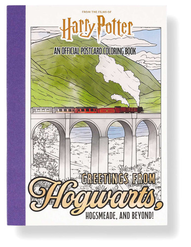 Harry Potter: Greetings from Hogwarts, Hogsmeade, and Beyond!: An Official Postcard Coloring Book book cover by Insight Editions