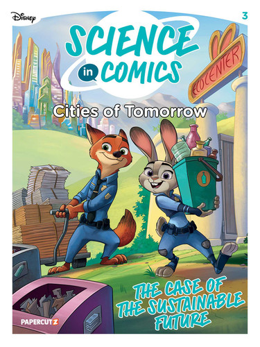 Disney Science in Comics: Cities of Tomorrow: The Case of the Sustainable Future (Disney Science In Comics) book cover by Francesca De Filippi, Chiara Anzolini, Fabio Fracas, AnnMarie P. Thomas, Andrea Vico, Qin Zhang, Jacopo Olivieri