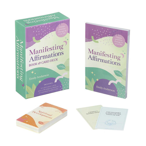 Manifesting Affirmations Book & Card Deck: Create Positive Change in Your Life. Includes 50 Affirmation Cards Plus a 128-Guidebook on Manifesting Effectively book cover by Emily Anderson
