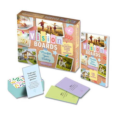 Vision Boards Manifest Your Destiny Kit: Includes 128-page Book, 40 Cards, Stickers, and Vision Board book cover by Yulia Niaguseva