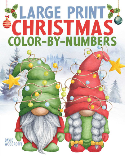 Large Print Christmas Color-by-Numbers (Sirius Large Print Color by Numbers Collection) book cover by David Woodroffe