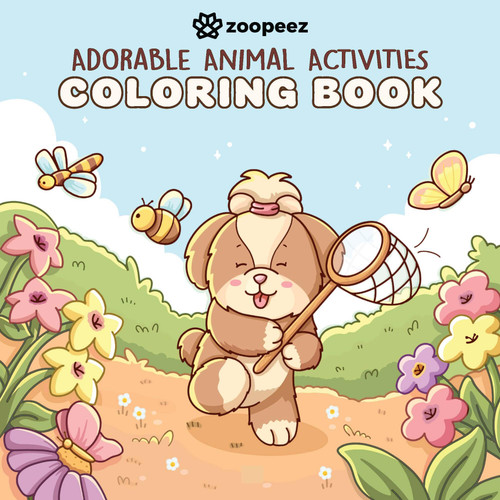 Adorable Animal Activities Coloring Book: A Bold & Easy Coloring Book with Cute Animal Friends for Relaxation book cover by Zoopeez