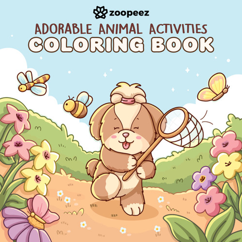 Adorable Animal Activities Coloring Book: A Bold & Easy Coloring Book with Cute Animal Friends for Relaxation book cover by Zoopeez