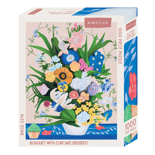 Bouquet with Cupcake (dessert): 1000 piece puzzle book cover by Alec Egan