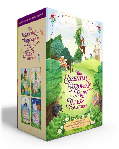 The Essential European Fairy Tales Collection (Boxed Set): Grimms' Fairy Tales; Joseph Jacobs's English Fairy Tales; Hans Christian Andersen's Fairy Tales; Charles Perrault's Tales of Mother Goose book cover by Jacob Grimm, Wilhelm Grimm, Joseph Jacobs, Hans Christian Andersen, Charles Perrault