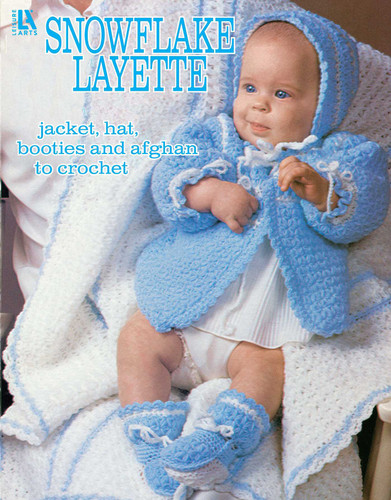Snowflake Layette to Crochet: Jacket, Hat, Booties and Afghan to Crochet book cover by Leisure Arts