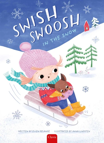Swish, Swoosh, in the Snow book cover by Ellen DeLange