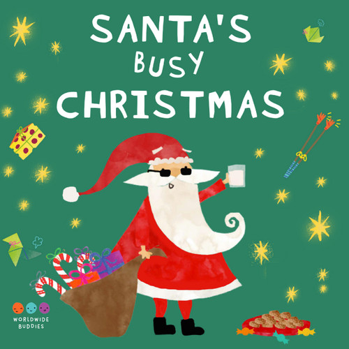 Santa's Busy Christmas book cover by Evi Triantafyllides