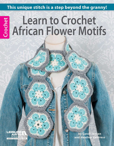 Learn to Crochet African Flower Motifs book cover by Leisure Arts