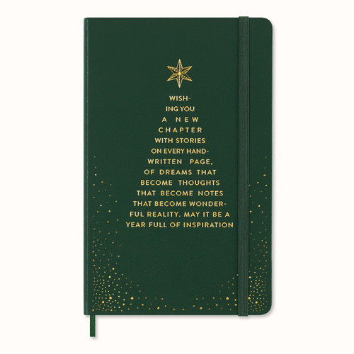 Moleskine Festive Holiday Notebook, Hard Cover, Ruled, Large (5" x 8.25"), Myrtle Green, 240 Pages book cover by Moleskine