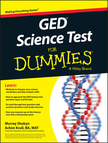 GED Science For Dummies book cover by Murray Shukyn, Achim K. Krull