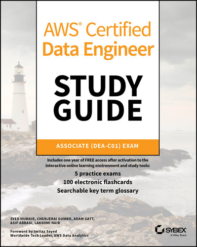 AWS Certified Data Engineer Study Guide: Associate (DEA-C01) Exam (Sybex Study Guide) book cover by Syed Humair, Chenjerai Gumbo, Adam Gatt, Asif Abbasi, Lakshmi Nair