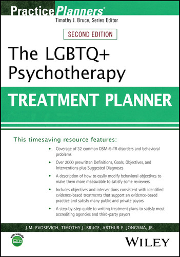 The LGBTQ+ Psychotherapy Treatment Planner (PracticePlanners) book cover by J. M. Evosevich, Timothy J. Bruce, Arthur E. Jongsma, Jr.