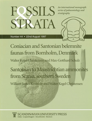 Coniacian and Santonian belemnite faunas from Bornholm, Denmark / Santonian to Maastrichtian Ammonites from Scania, southern Sweden (Fossils and Strata Monograph Series) book cover by Walter Kegel Christensen, Max-Gotthard Schulz, William James Kennedy