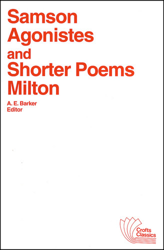 Samson Agonistes and Shorter Poems (Crofts Classics) book cover by John Milton