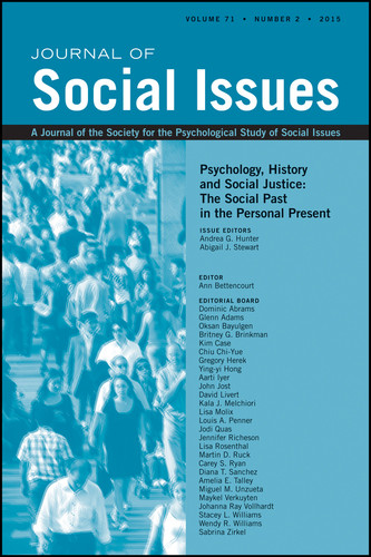 Psychology, History and Social Justice: The Social Past in the Personal Present (Journal of Social Issues (JOSI)) book cover by 
