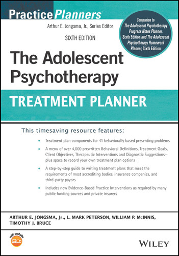 The Adolescent Psychotherapy Treatment Planner (PracticePlanners) book cover by Arthur E. Jongsma, Jr., L. Mark Peterson, William P. McInnis, Timothy J. Bruce
