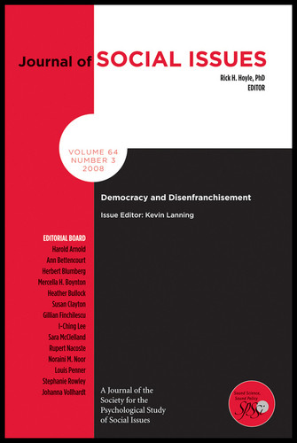 Democracy and Disenfranchisement (Journal of Social Issues) book cover by 