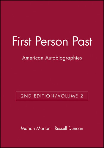 First Person Past: American Autobiographies, Volume 2 book cover by 
