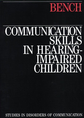 Communication Skills in Hearing-Impaired Children book cover by John Bench