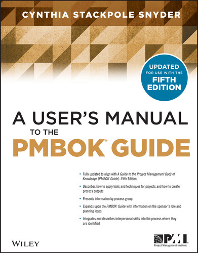 A User's Manual to the PMBOK Guide book cover by Cynthia Snyder Stackpole