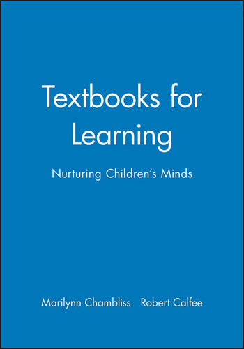 Textbooks for Learning: Nurturing Children's Minds book cover by Marilynn Chambliss, Robert Calfee